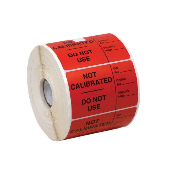 NOT CALIBRATED DO NOT USE Rec/Condit/Inspect INIT 2"x3" Red w/ blk